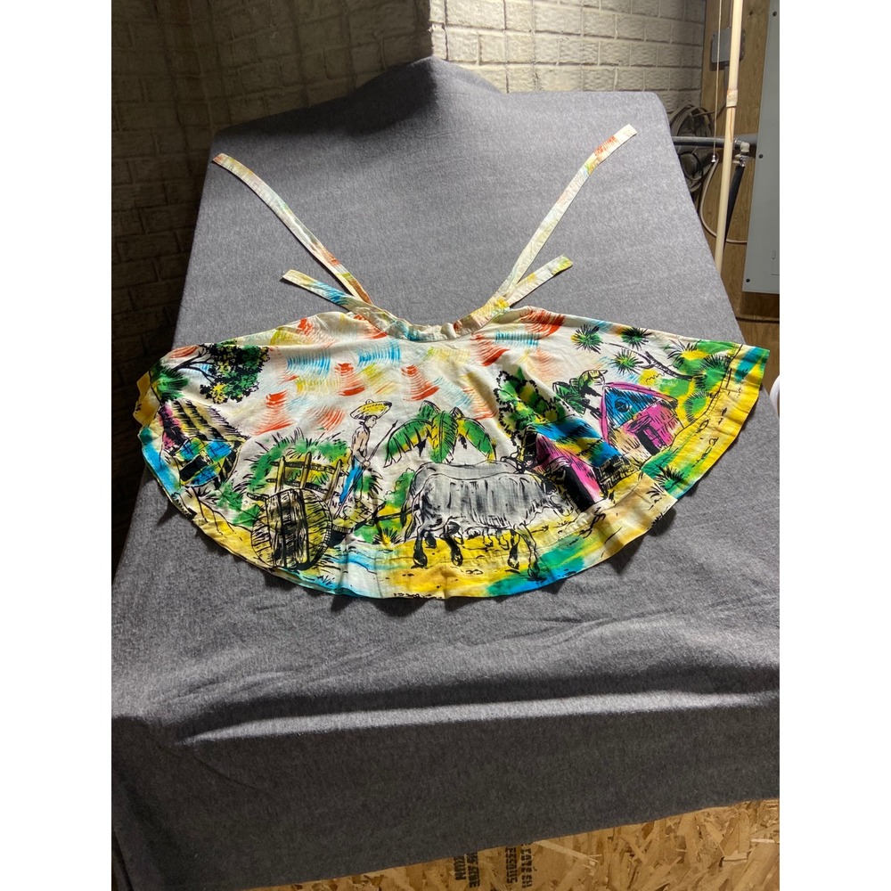 Kent Folklore Faldo's Hand Painted Mexican Skirt Straps Hook & Eye Closures